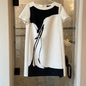 Banana Republic Black & White Patterned Dress